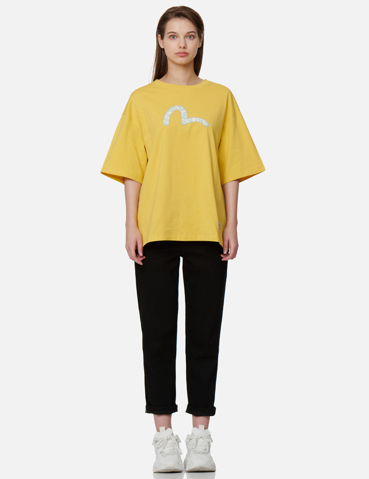 Fortune-Cat Hide-and-Seek Print Oversized T-shirt