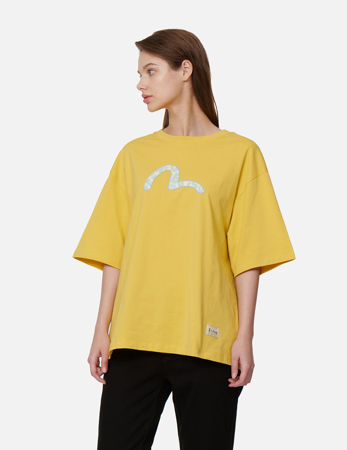 Fortune-Cat Hide-and-Seek Print Oversized T-shirt