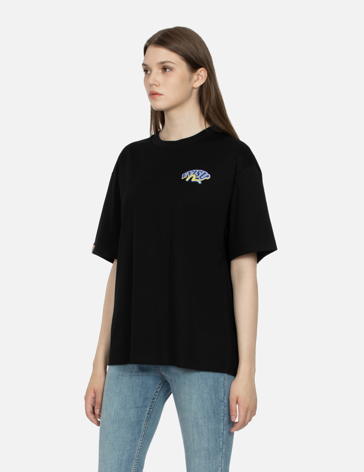 Daruma and Fortune Cat-pattern Daicock Print Oversized T-shirt