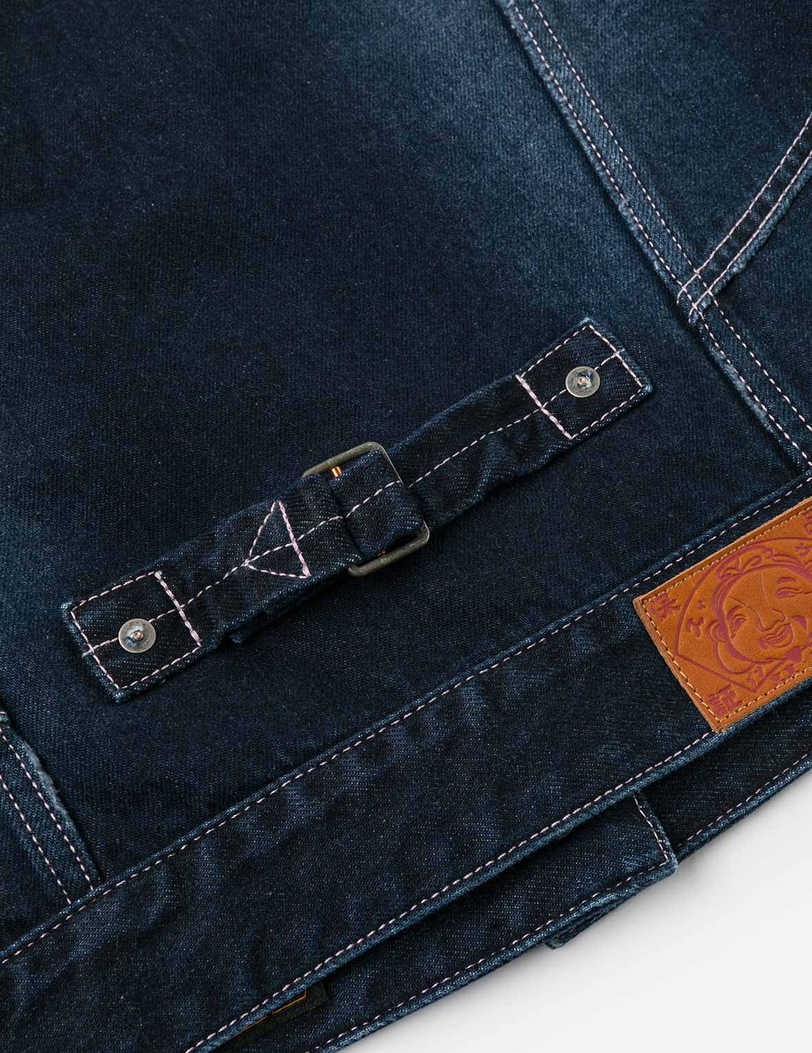 Seagull Appliqué Embroidery Loose Fit Washed Denim Jacket