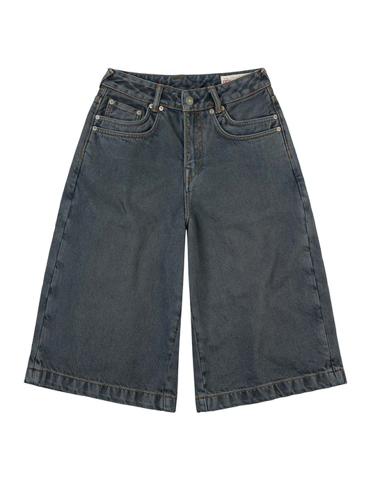 Multi-Pocket with Multi Logos Embroidery Cropped Jeans