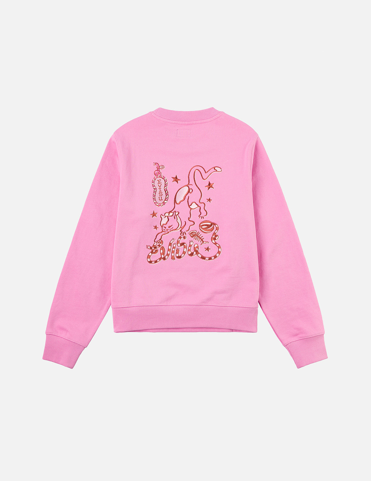 Cat and Logo Embroidery Regular Fit Sweatshirt