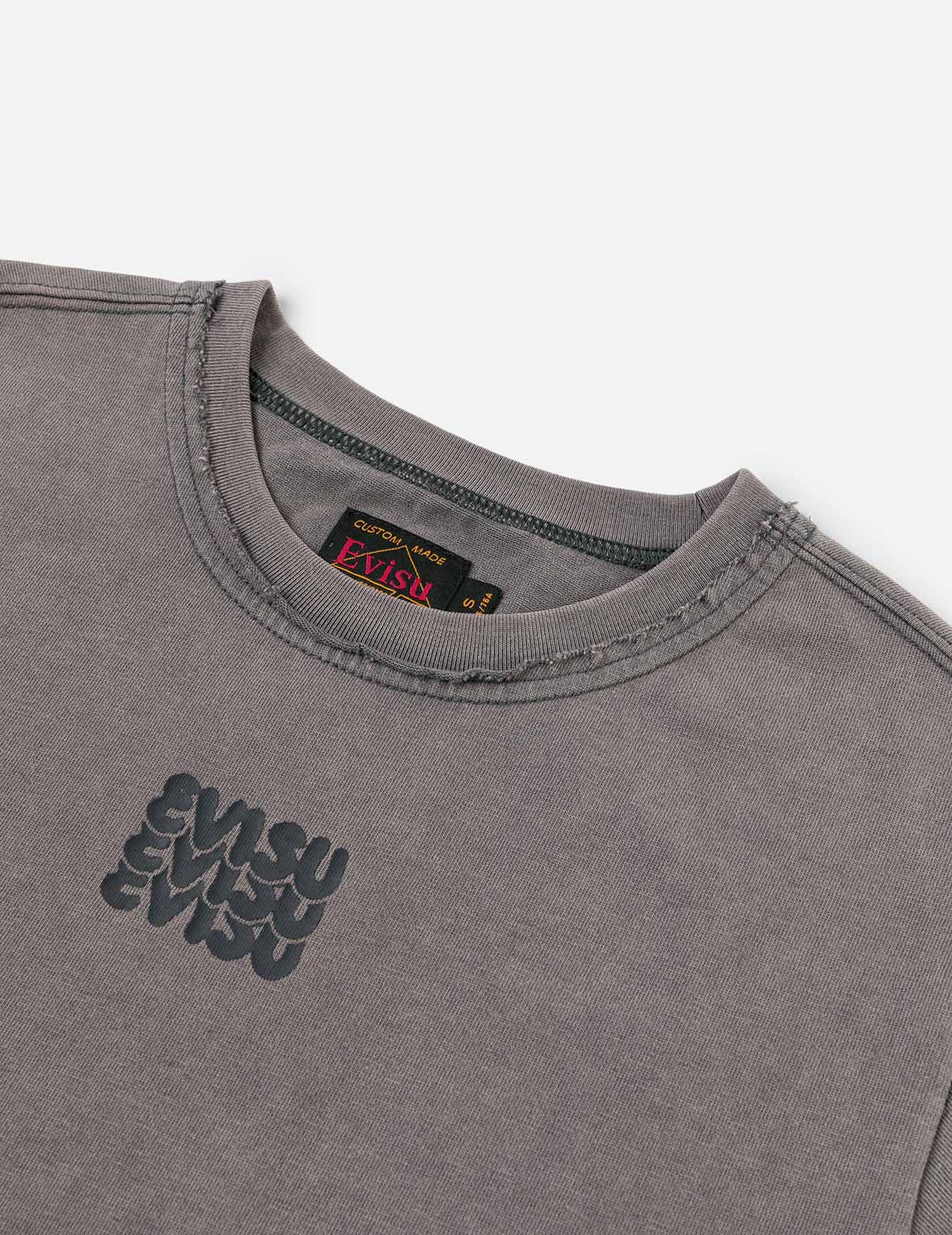 Logo Print and Distressed Detail Fashion Fit T-Shirt