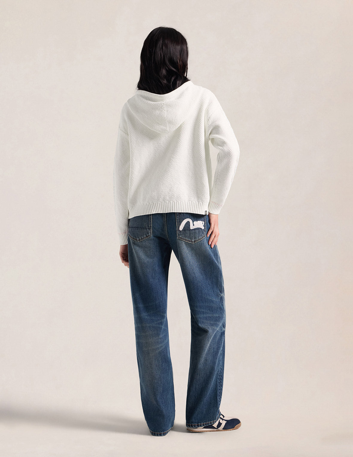 Seagull Cable Knit Hooded Cardigan