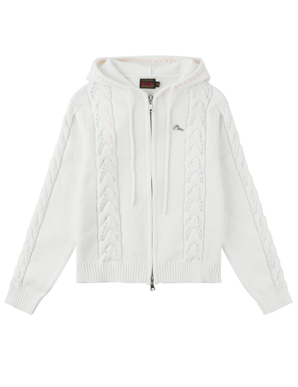 Seagull Cable Knit Hooded Cardigan