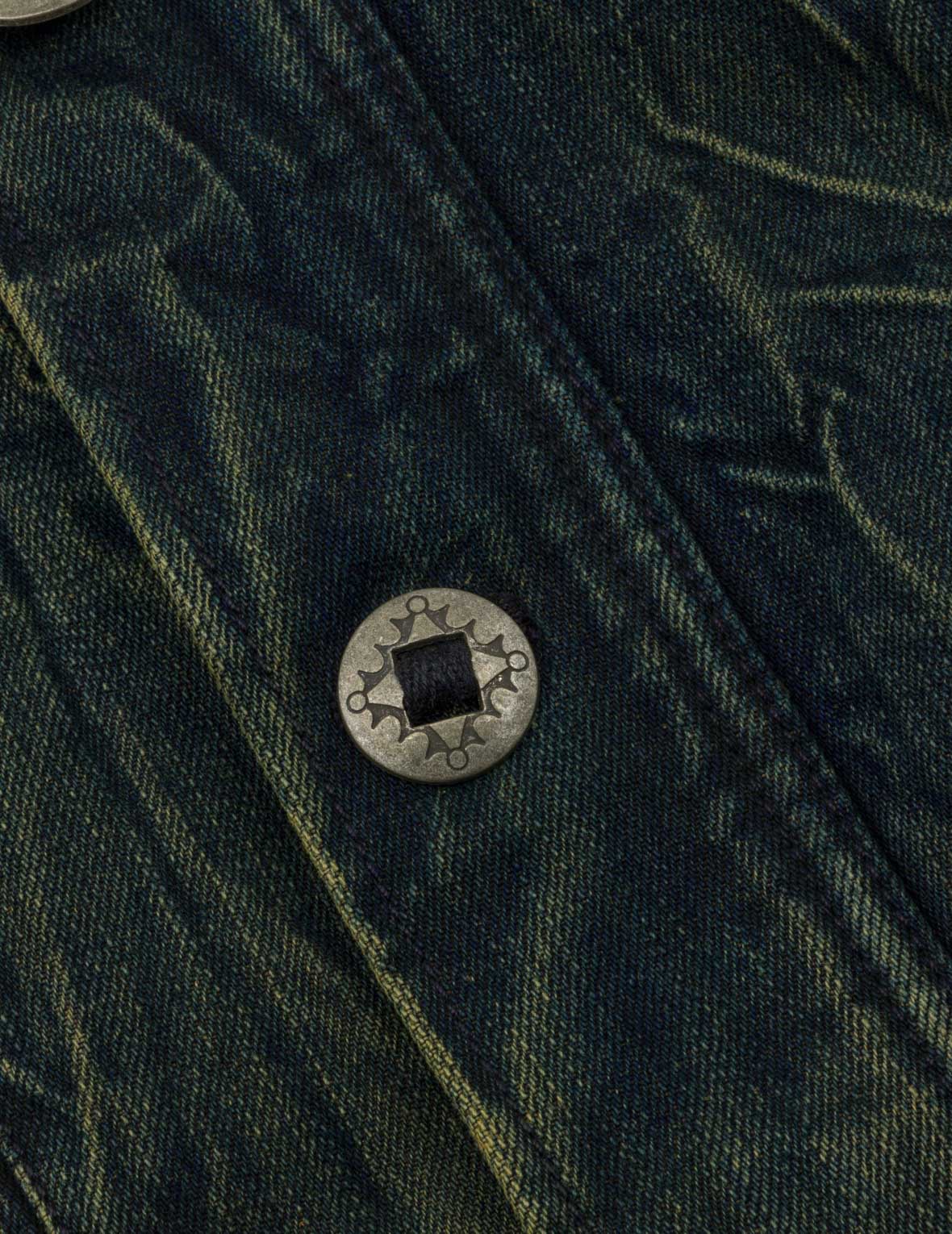 3D Tie-Dye Stand Collar Denim Jacket