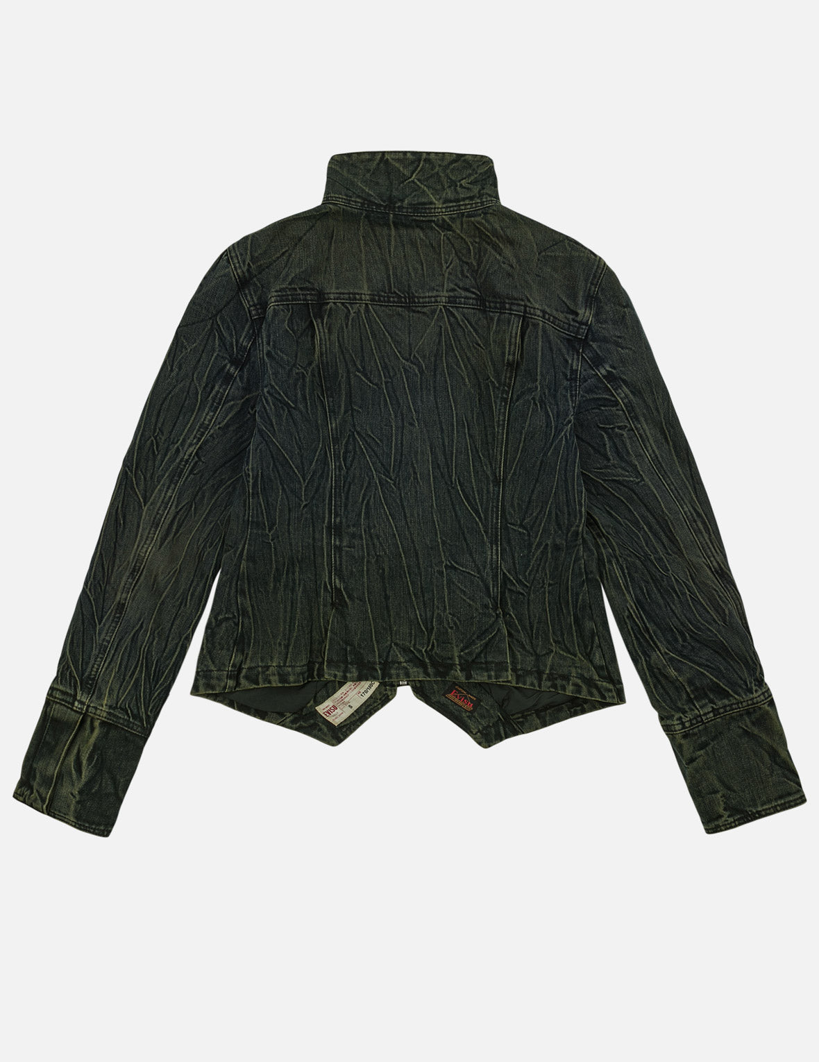 3D Tie-Dye Stand Collar Denim Jacket