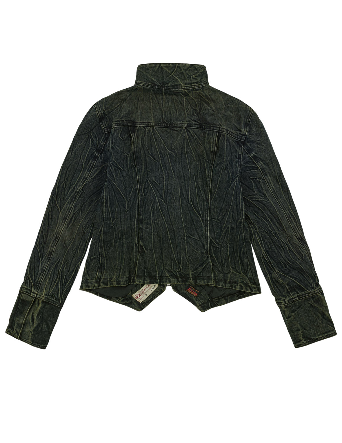 3D Tie-Dye Stand Collar Denim Jacket