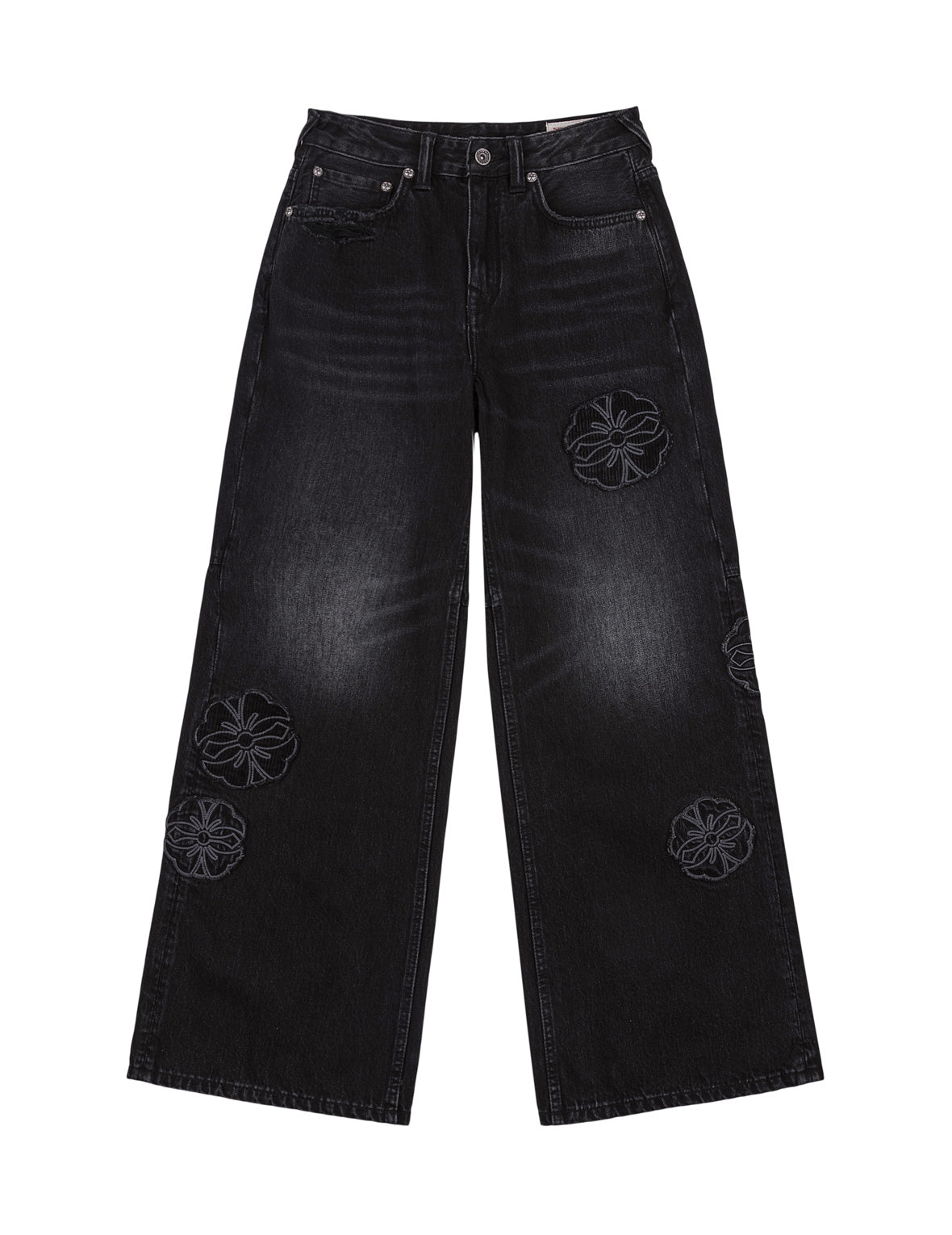 Kamon Appliqué Embroidered Straight Fit Jeans