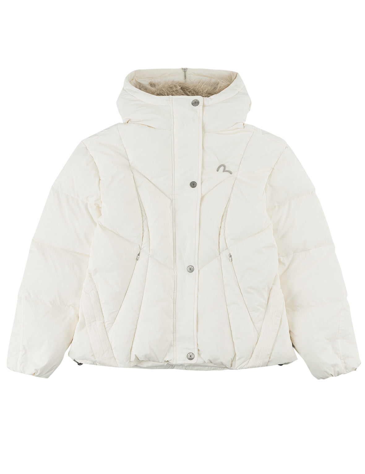 Seagull Fur-Hooded Down Jacket