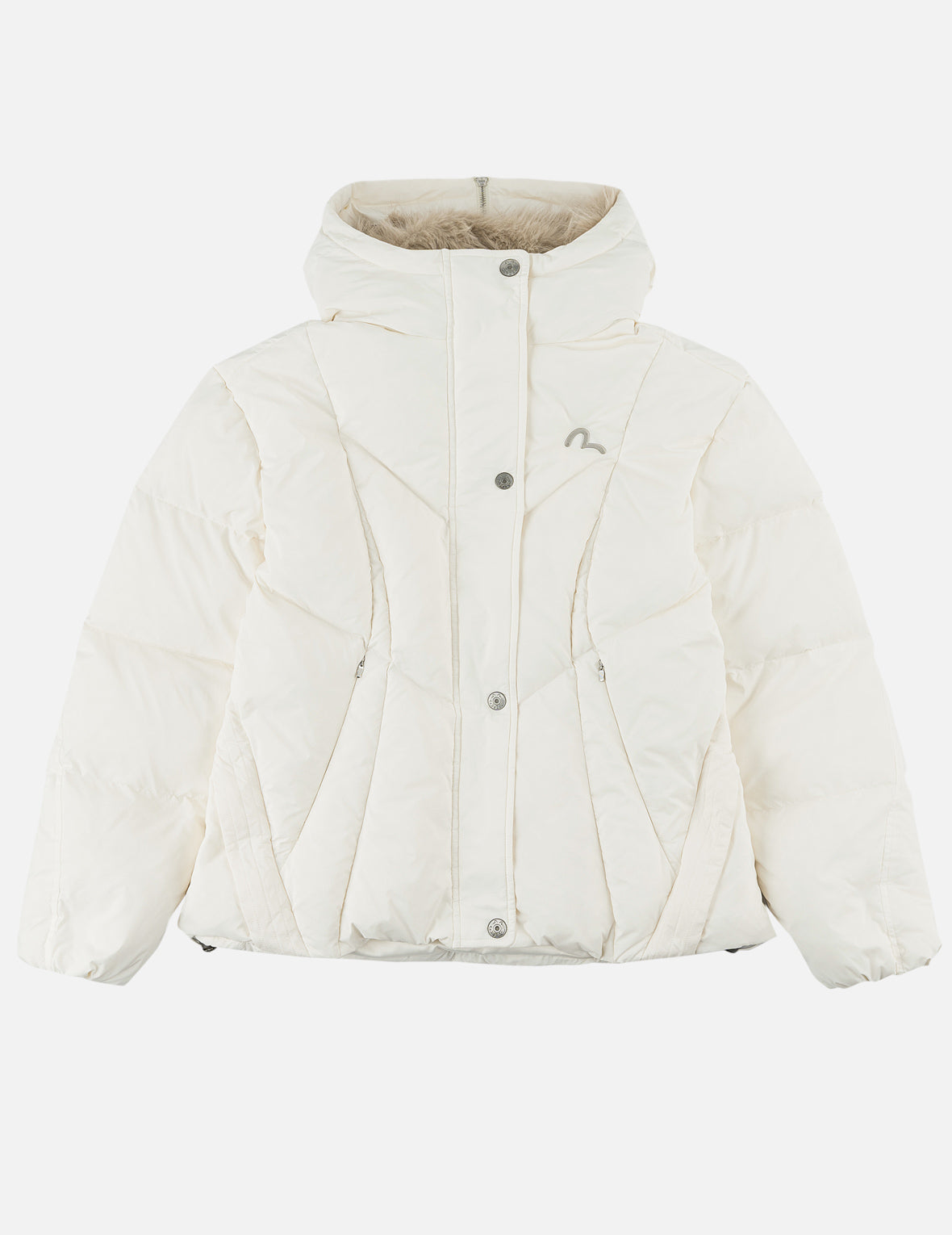 Seagull Fur-Hooded Down Jacket