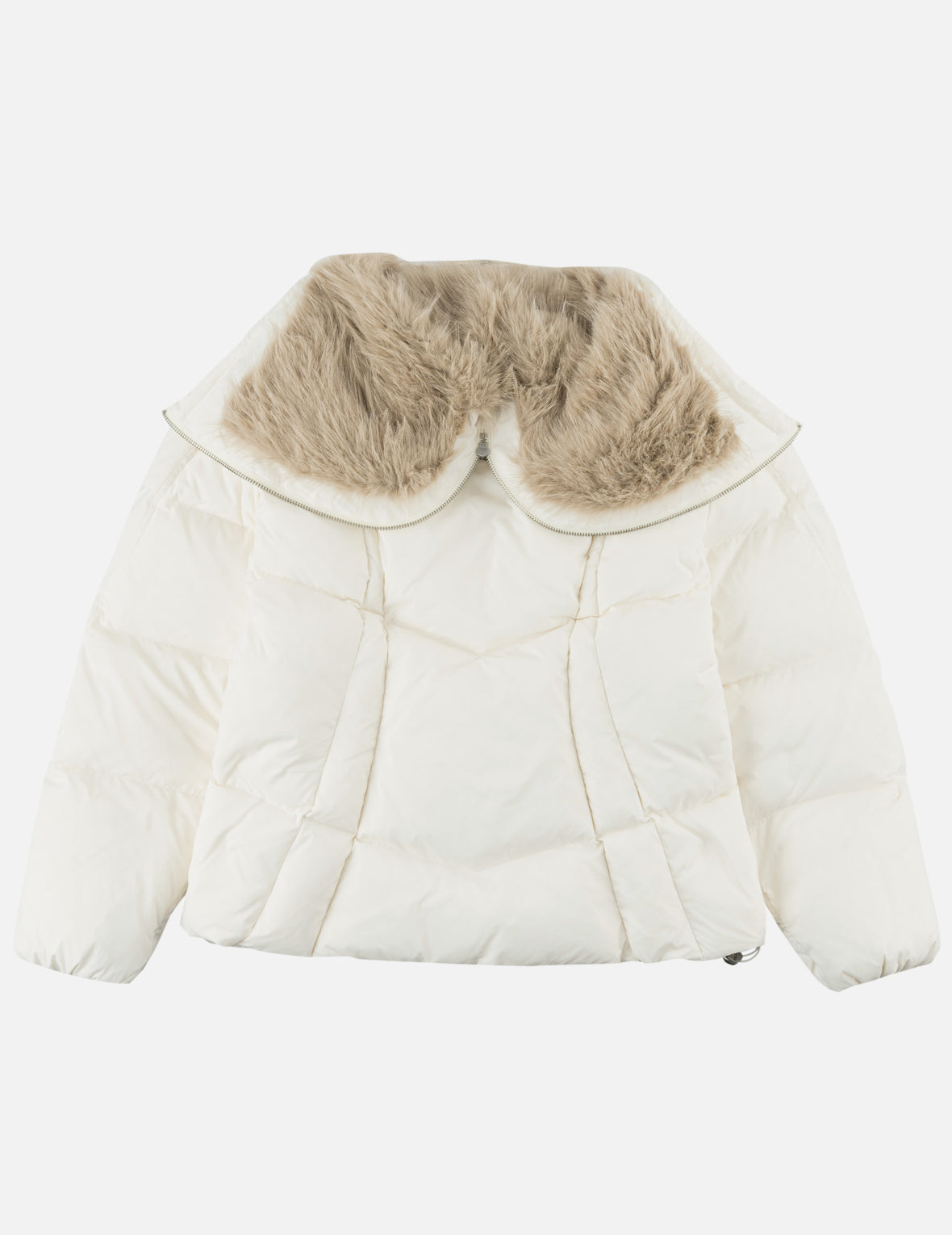 Seagull Fur-Hooded Down Jacket