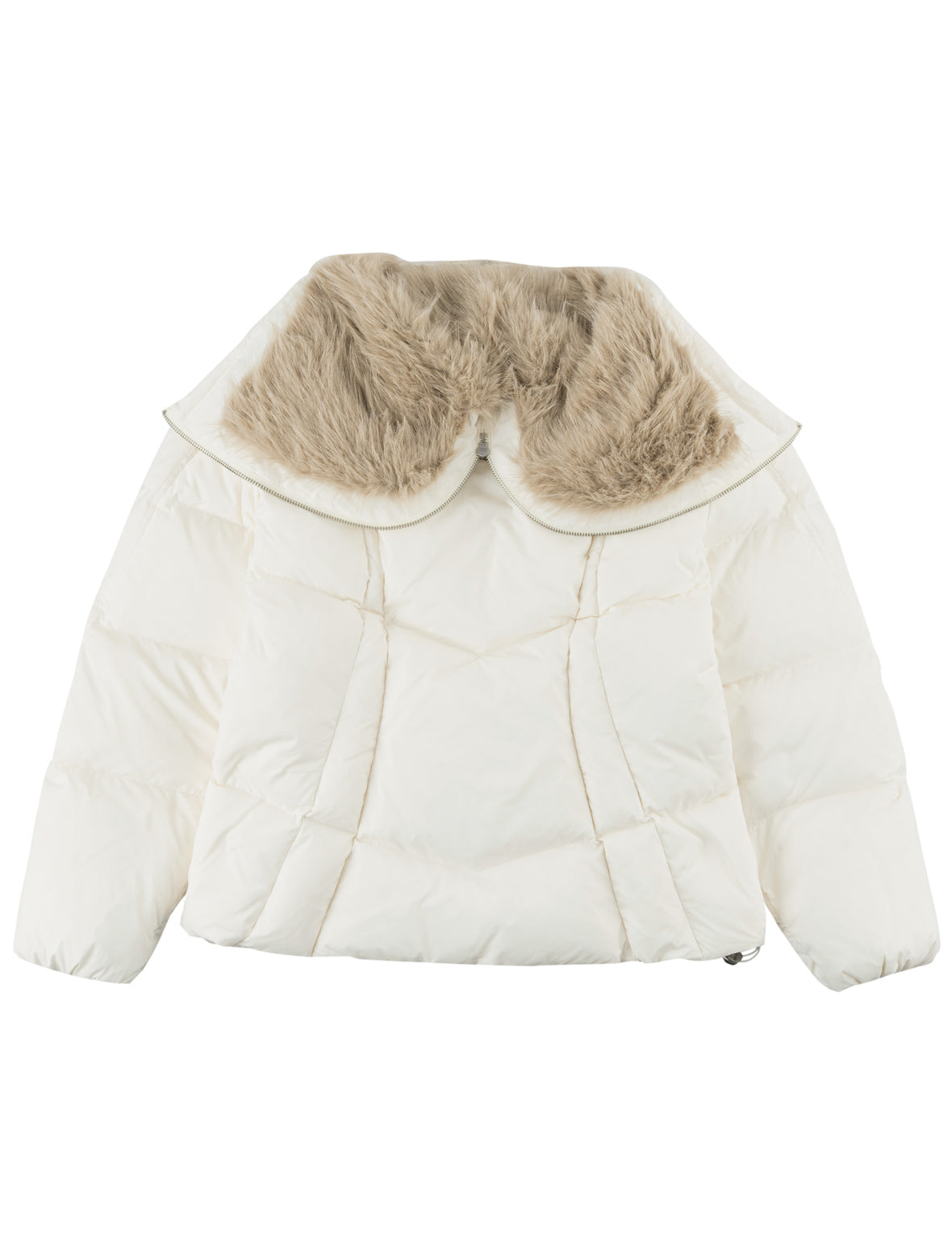 Seagull Fur-Hooded Down Jacket