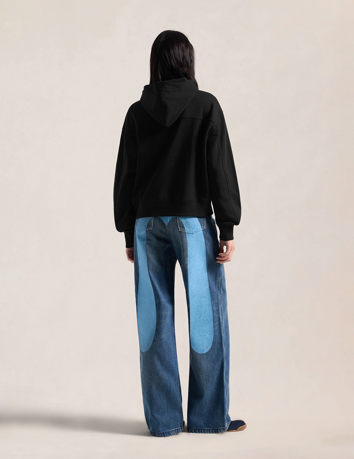 EVISU Stitch Embroidered Cropped Hoodie