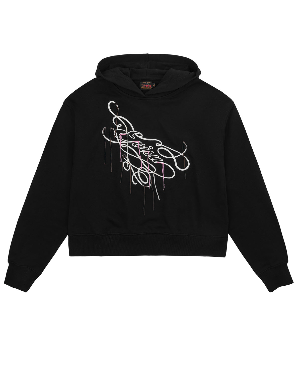 EVISU Stitch Embroidered Cropped Hoodie