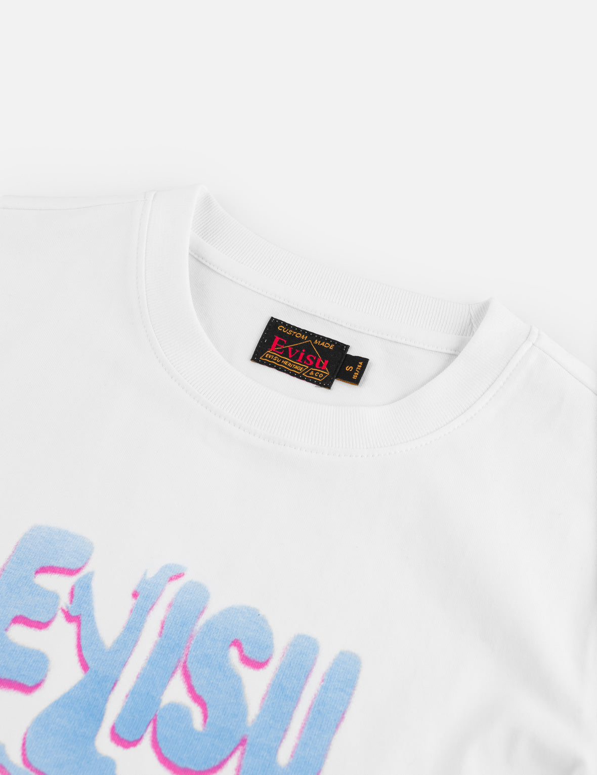 Two-Tone EVISU Logo Silhouette Print T-Shirt