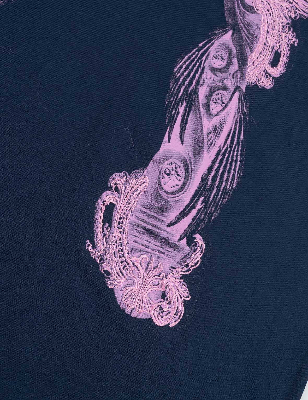 Feather Wing Daicock Print and Embroidered T-Shirt