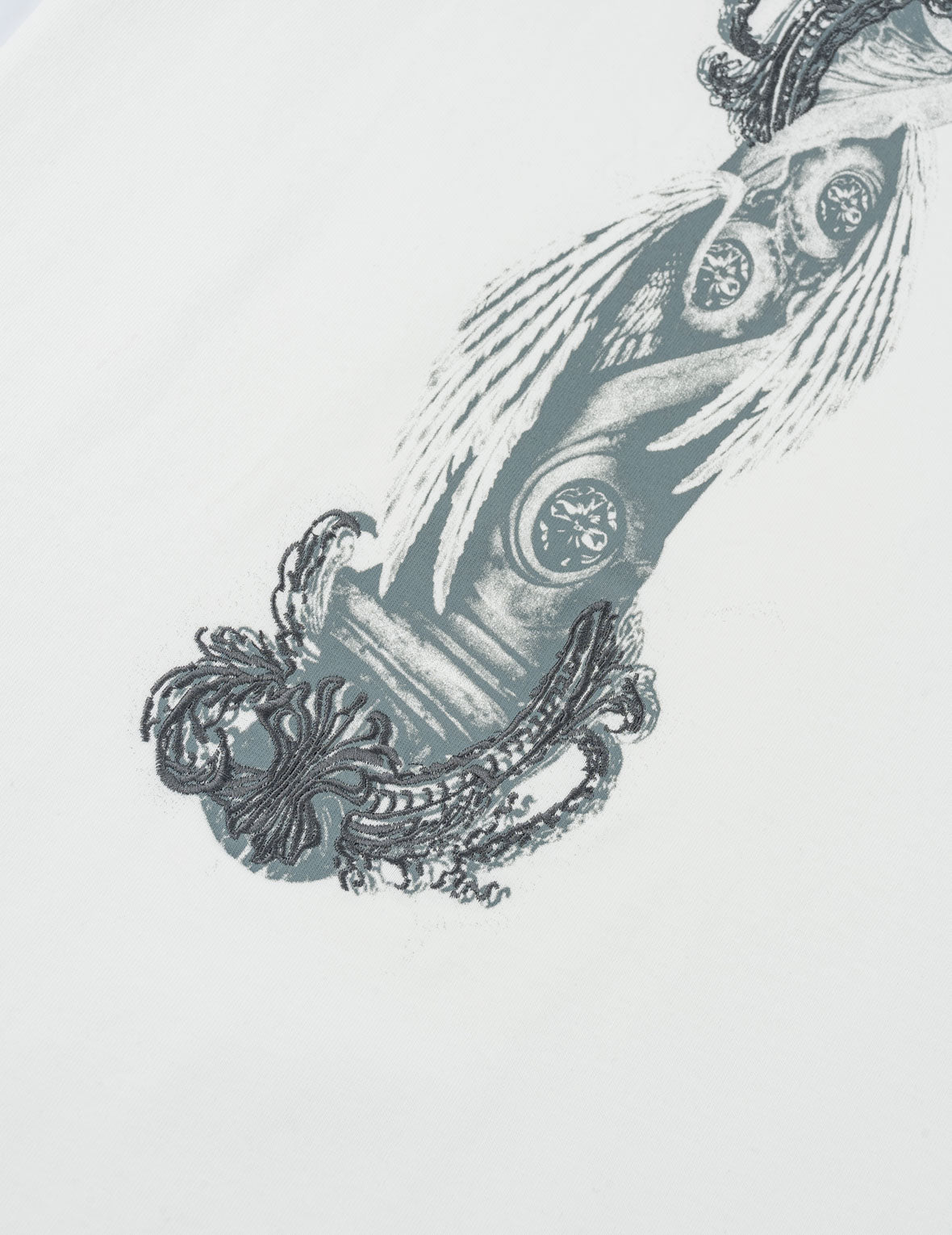 Feather Wing Daicock Print and Embroidered T-Shirt