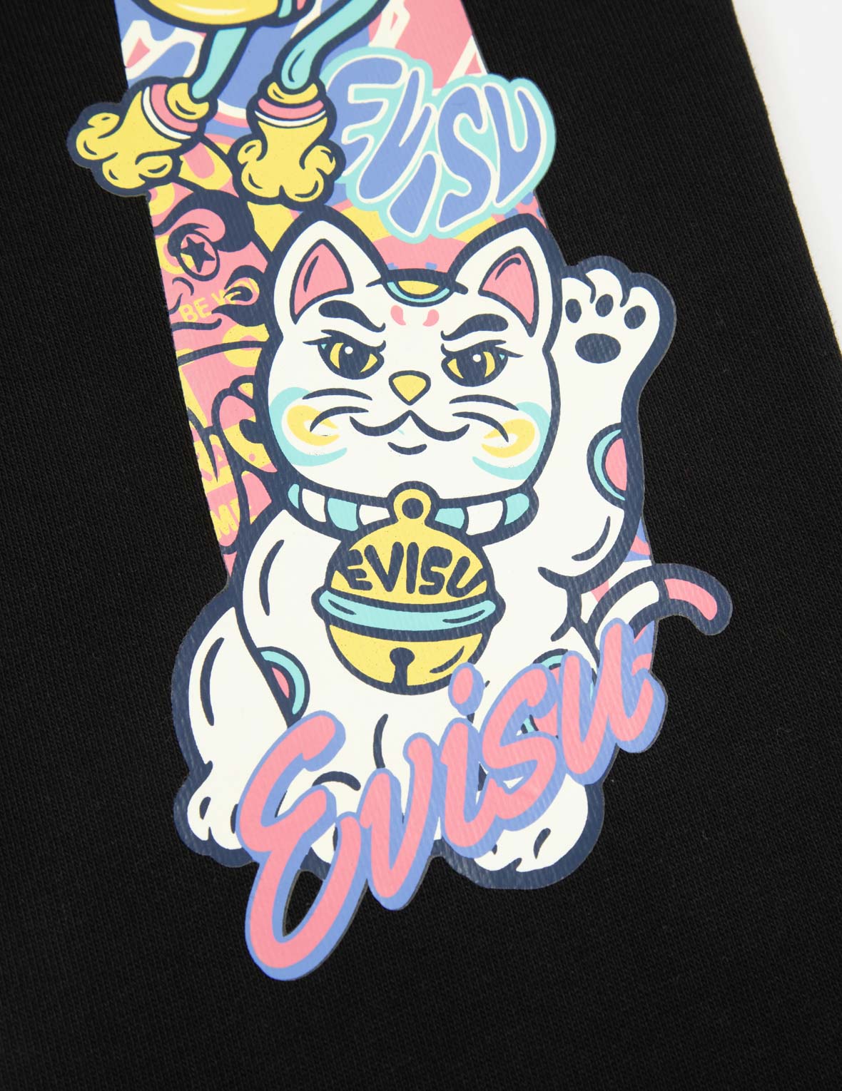 Fortune Cat and Daruma-pattern Daicock Print Sweatpants