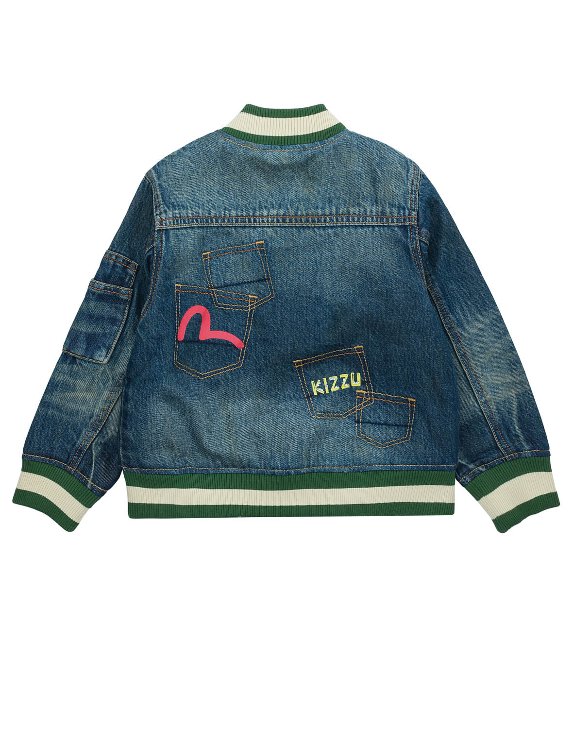 Seagull Multi-Pocket Denim Bomber Jacket