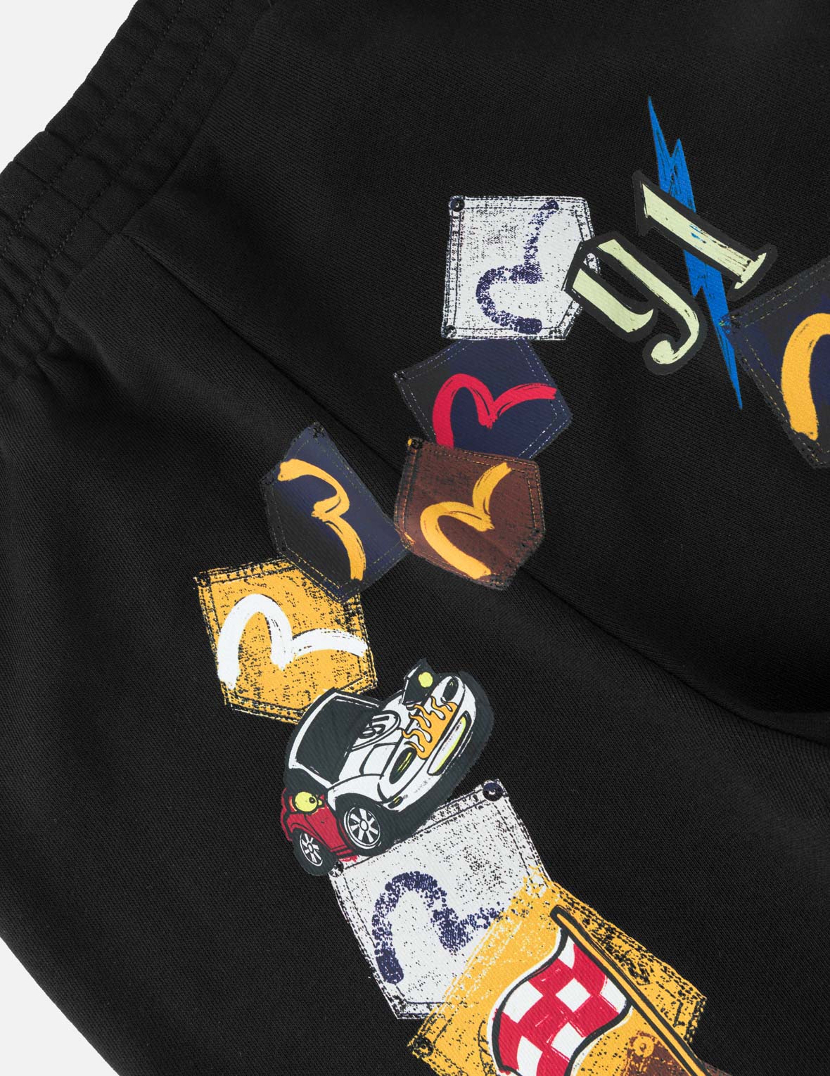 Racing Car Daicock Multi-Pocket Print Sweatpants