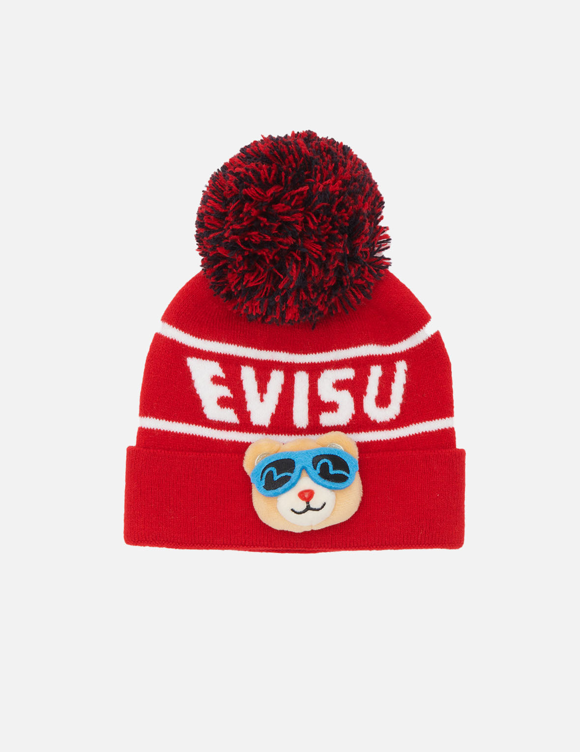 3D Bear Head Pom-pom Beanie