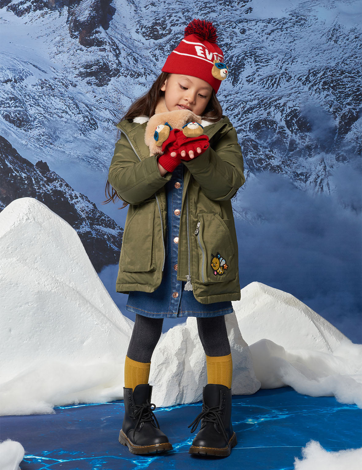 3D Bear Head Pom-pom Beanie