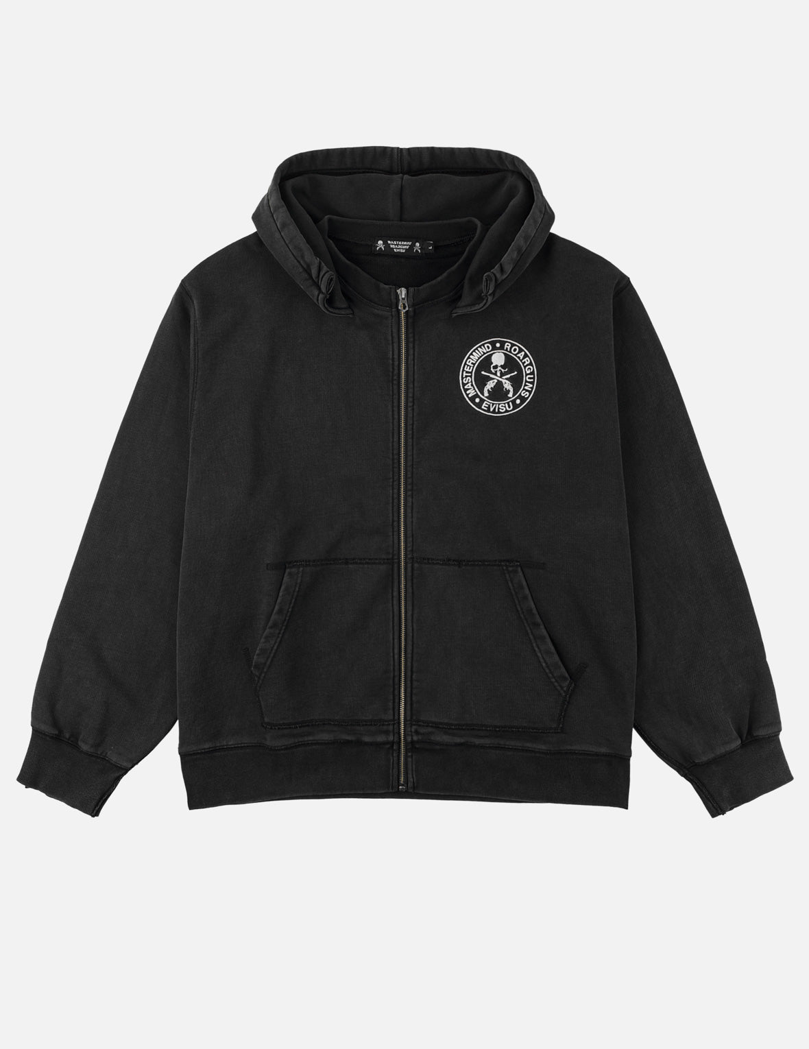 EVISU x mastermind JAPAN x roarguns 雙槍骷髏大M後加帽衛衣
