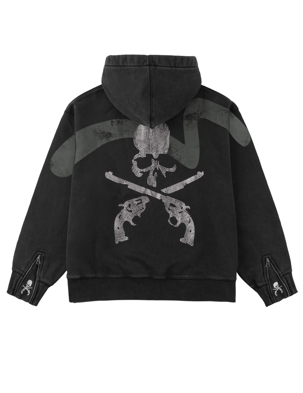 EVISU x mastermind JAPAN x roarguns 雙槍骷髏大M後加帽衛衣