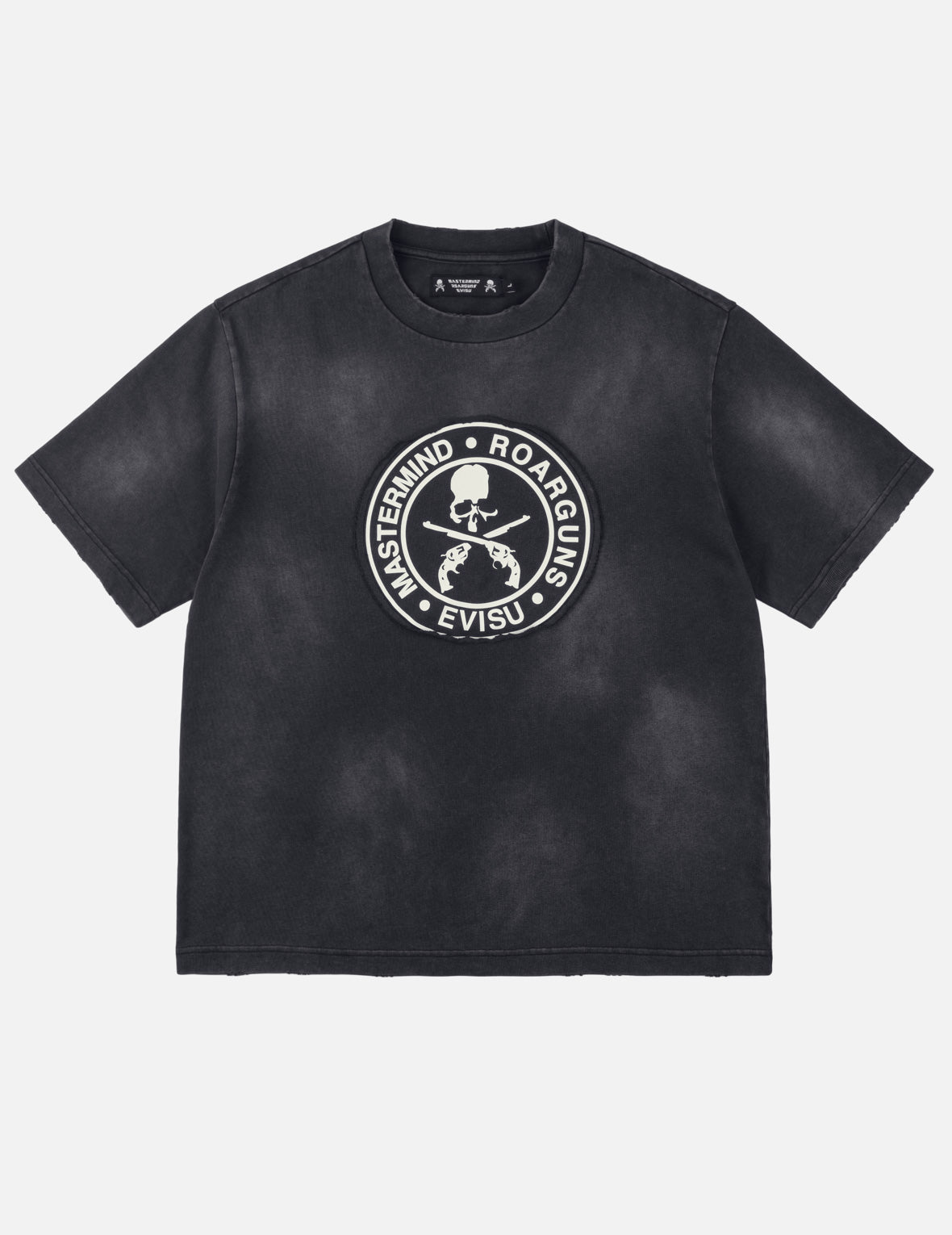 EVISU x mastermind JAPAN x roarguns 毛邊貼布大M短袖T恤