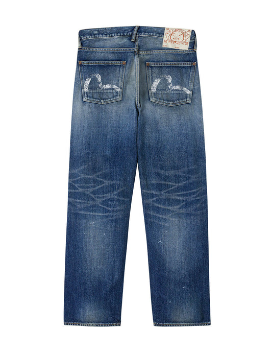 Washed Seagull Print Regular Fit Jeans