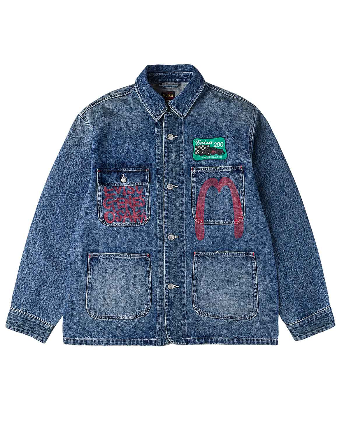 Multi Patches Denim Chore Jacket