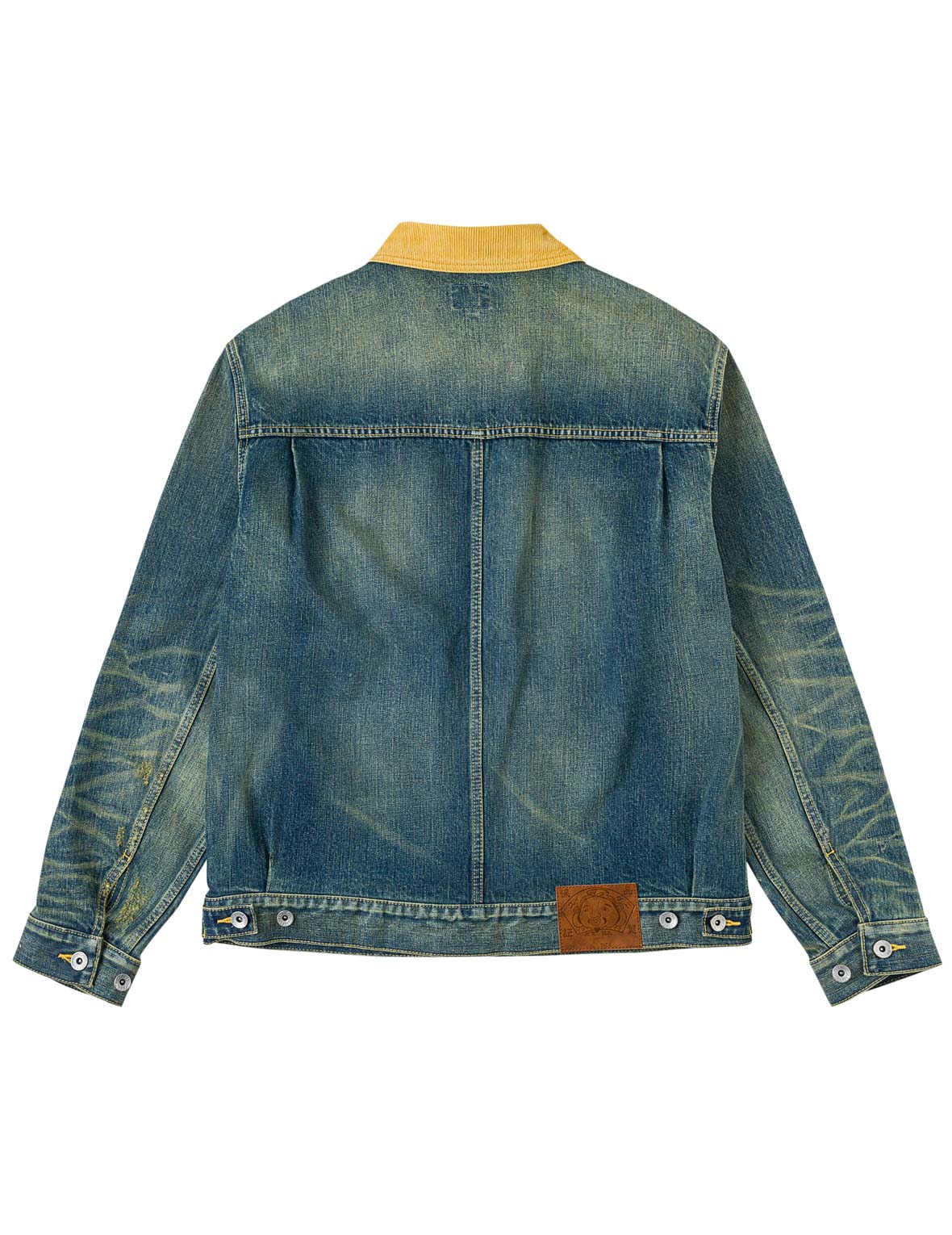 Contrast Collar Zipped Denim Jacket