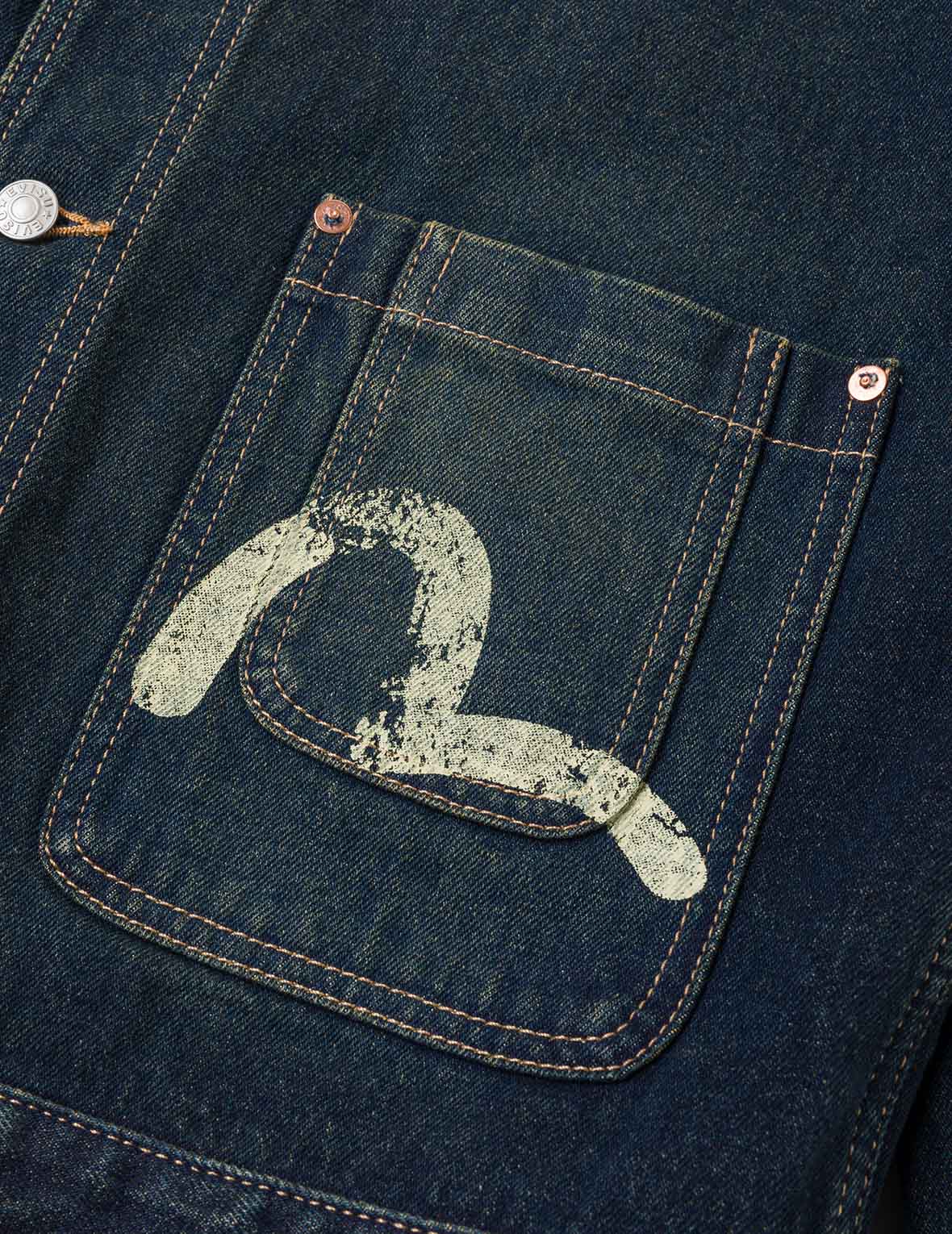 Layered Pocket Denim Worker Jacket