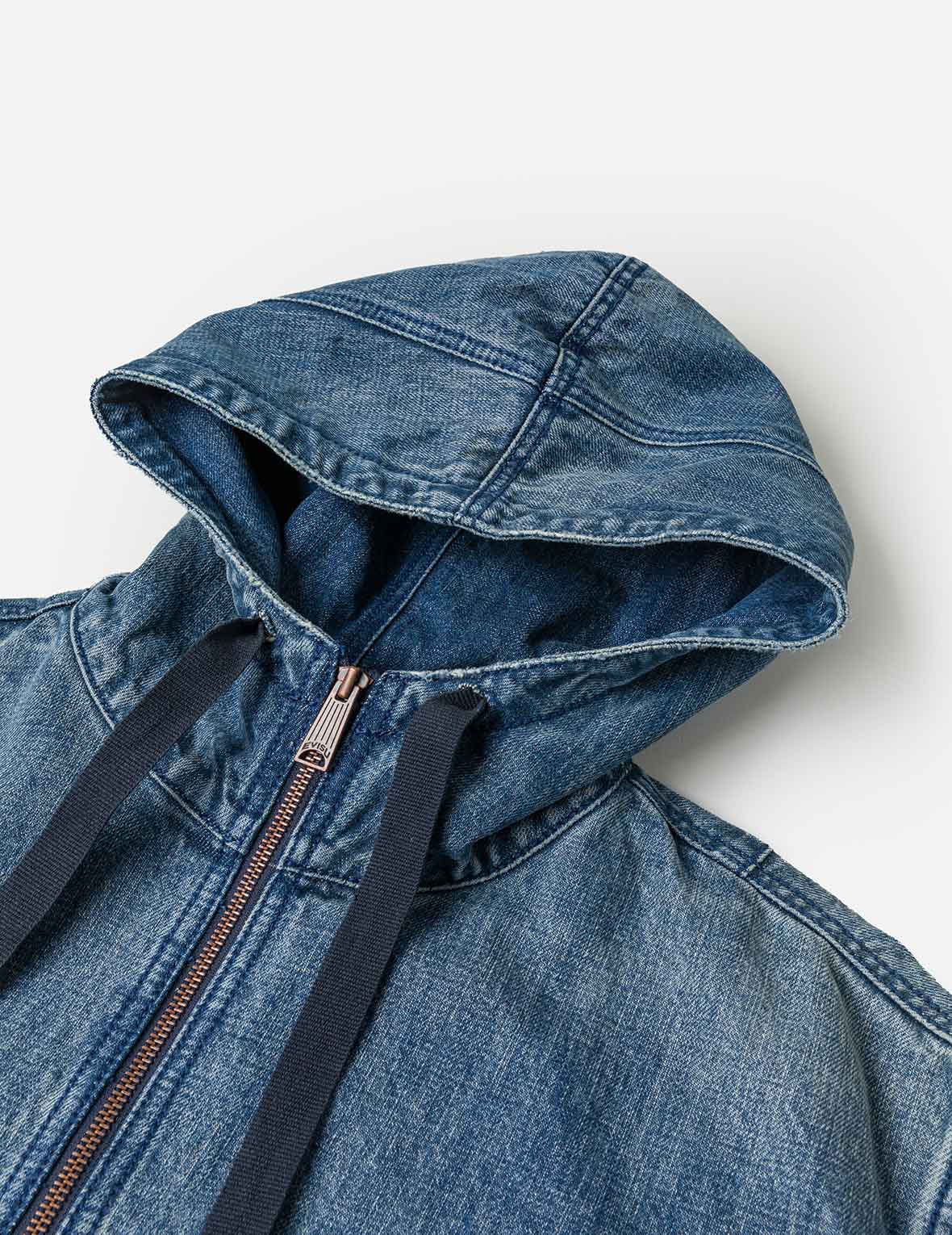 Denim Hooded Anorak Jacket