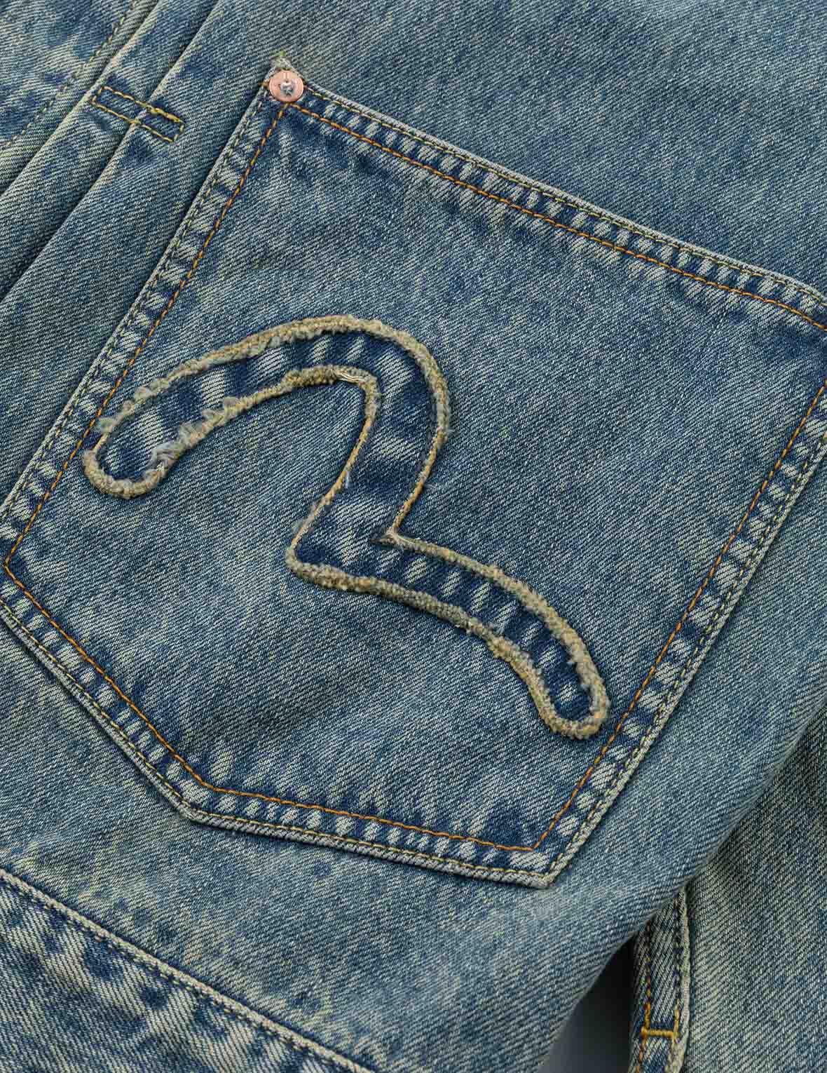 EVISU X F-LAGSTUF-F 春畫與海鷗刺繡寬版休閒牛仔外套