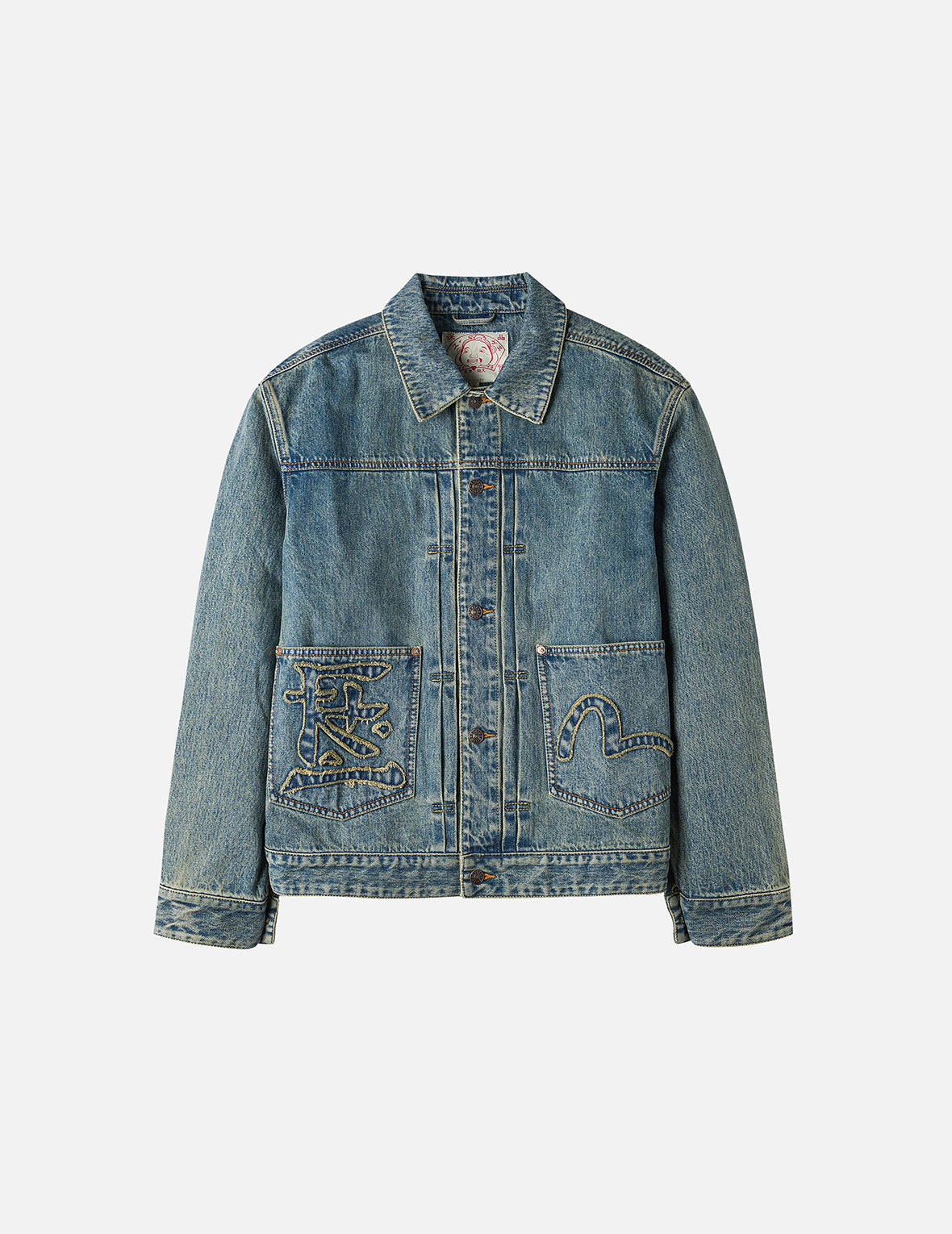 EVISU X F-LAGSTUF-F 春畫與海鷗刺繡寬版休閒牛仔外套