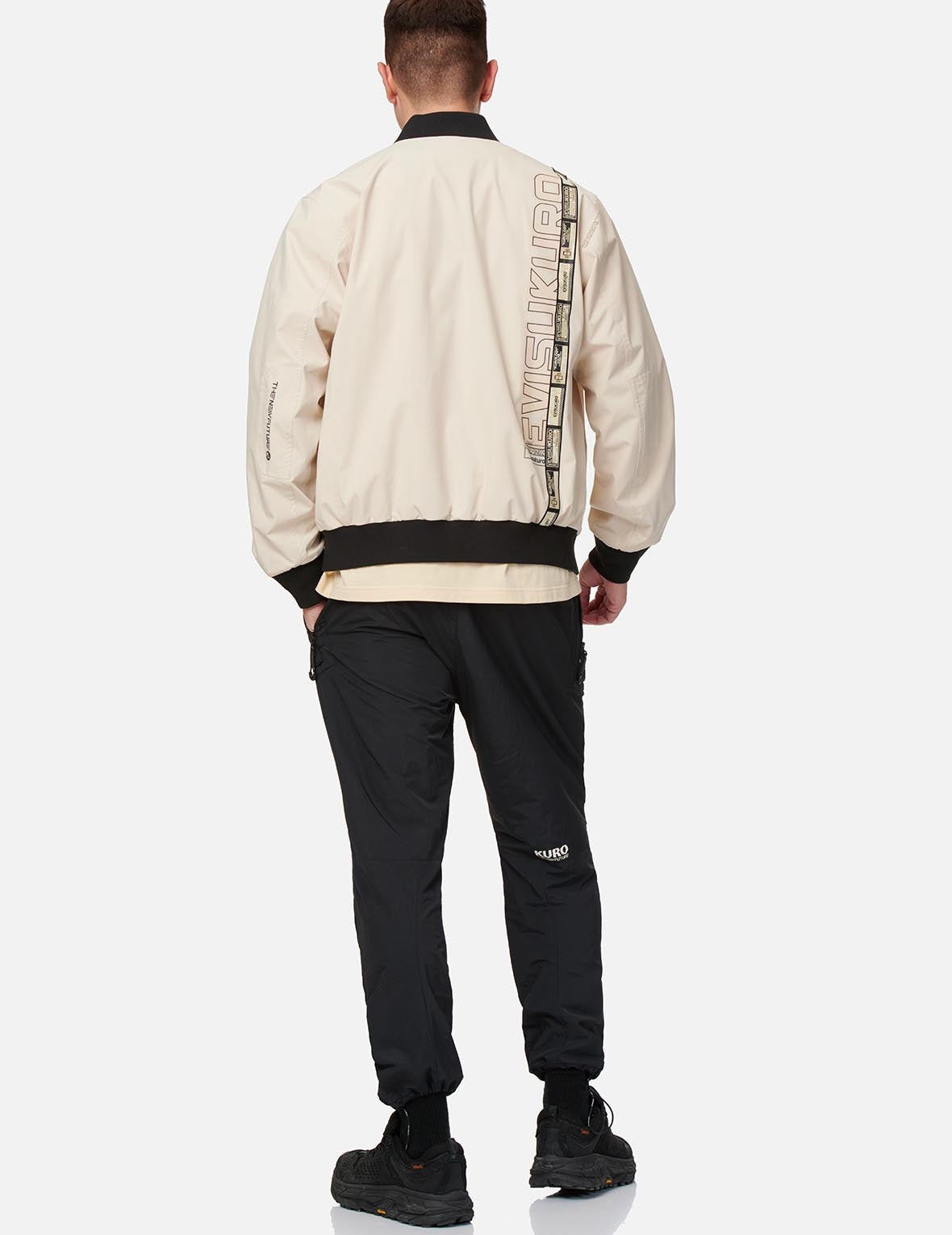 Collage Style Tape Bomber Jacket