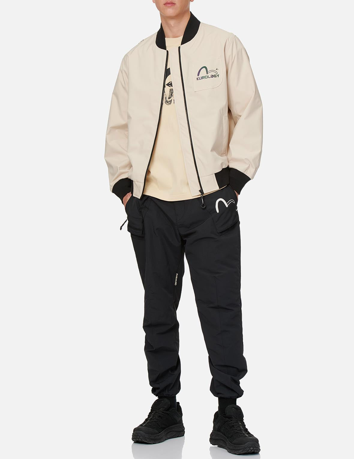 Collage Style Tape Bomber Jacket