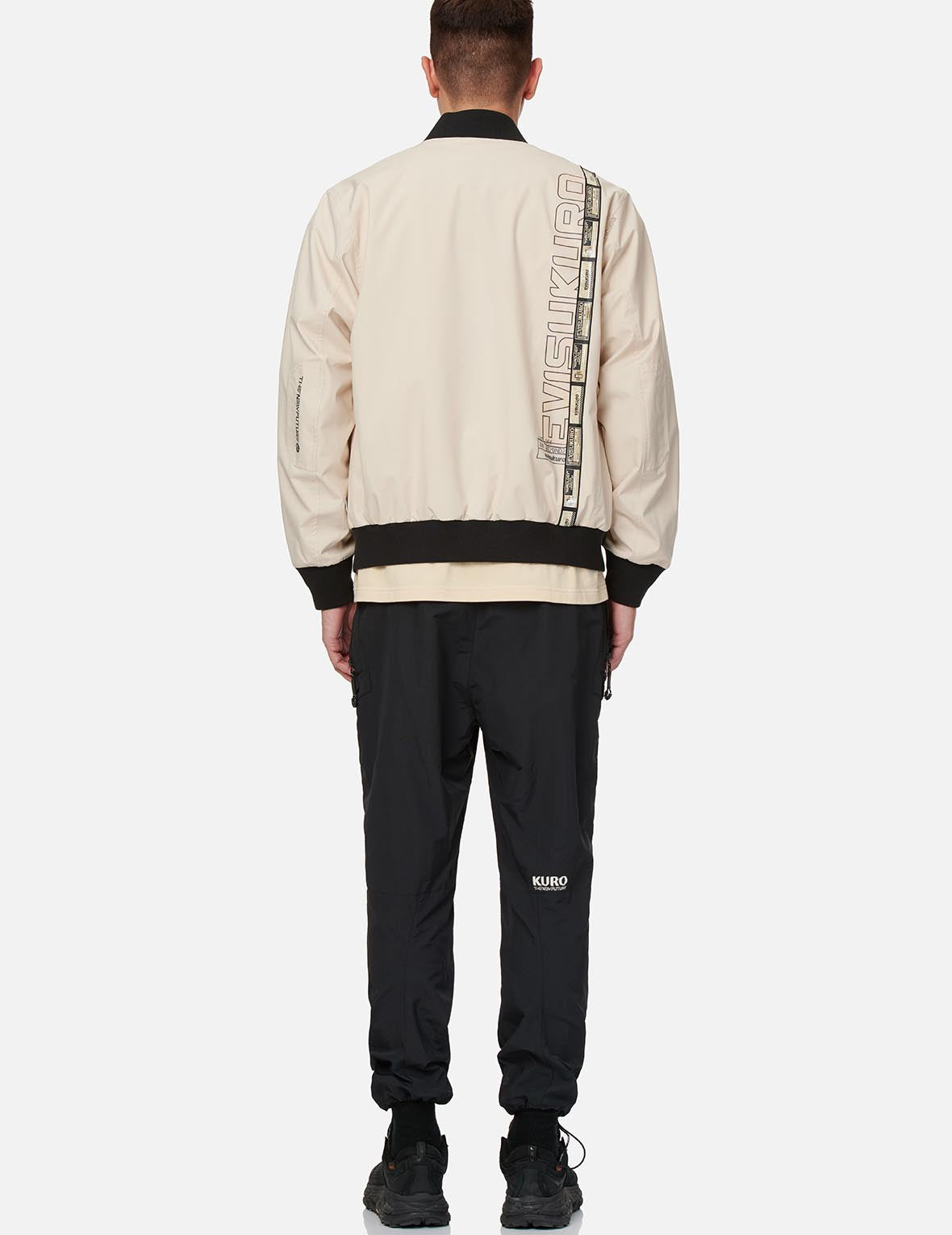 Collage Style Tape Bomber Jacket