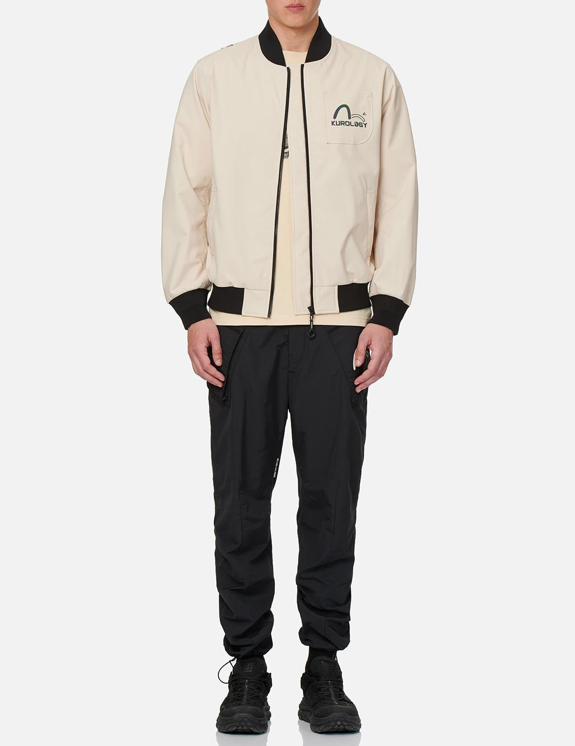 Collage Style Tape Bomber Jacket