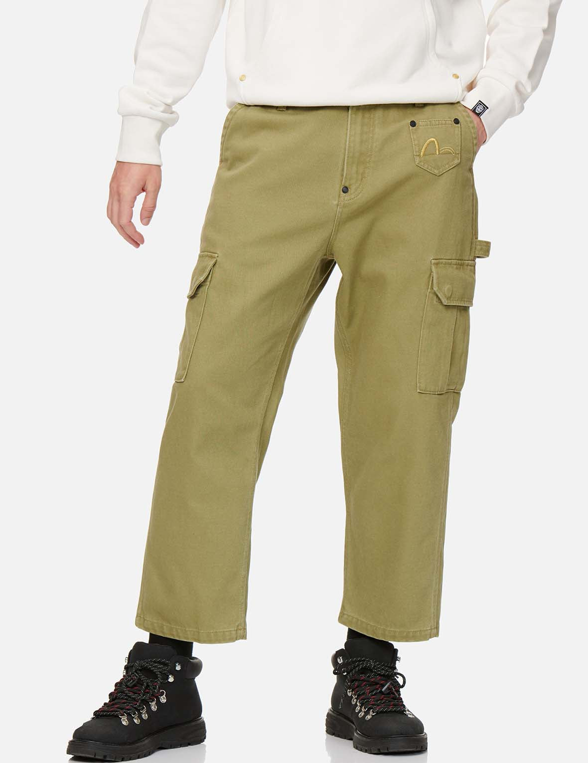 Hannya Skull Print Straight Fit Cargo Pants