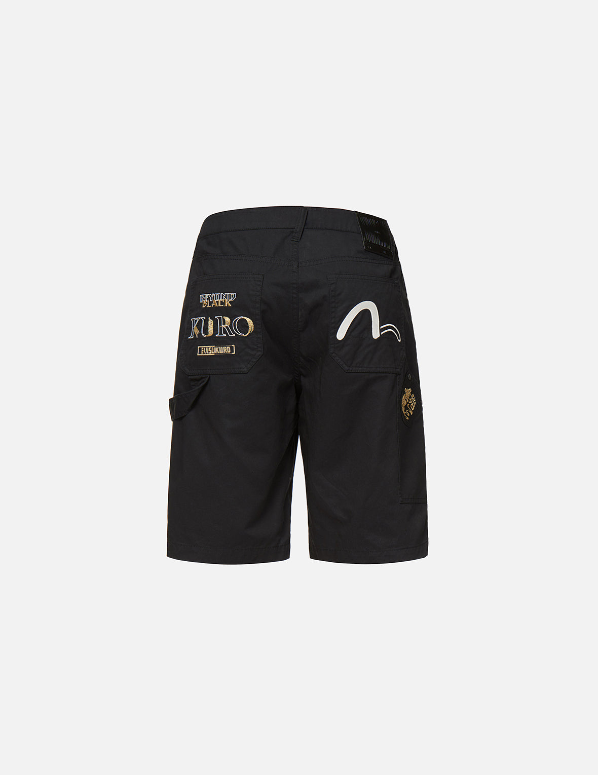 Brush Effect Logo Embroidered Worker Shorts
