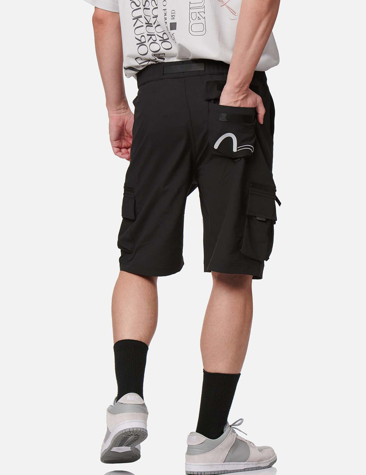 Adjustable Webbing Belt Cargo Shorts
