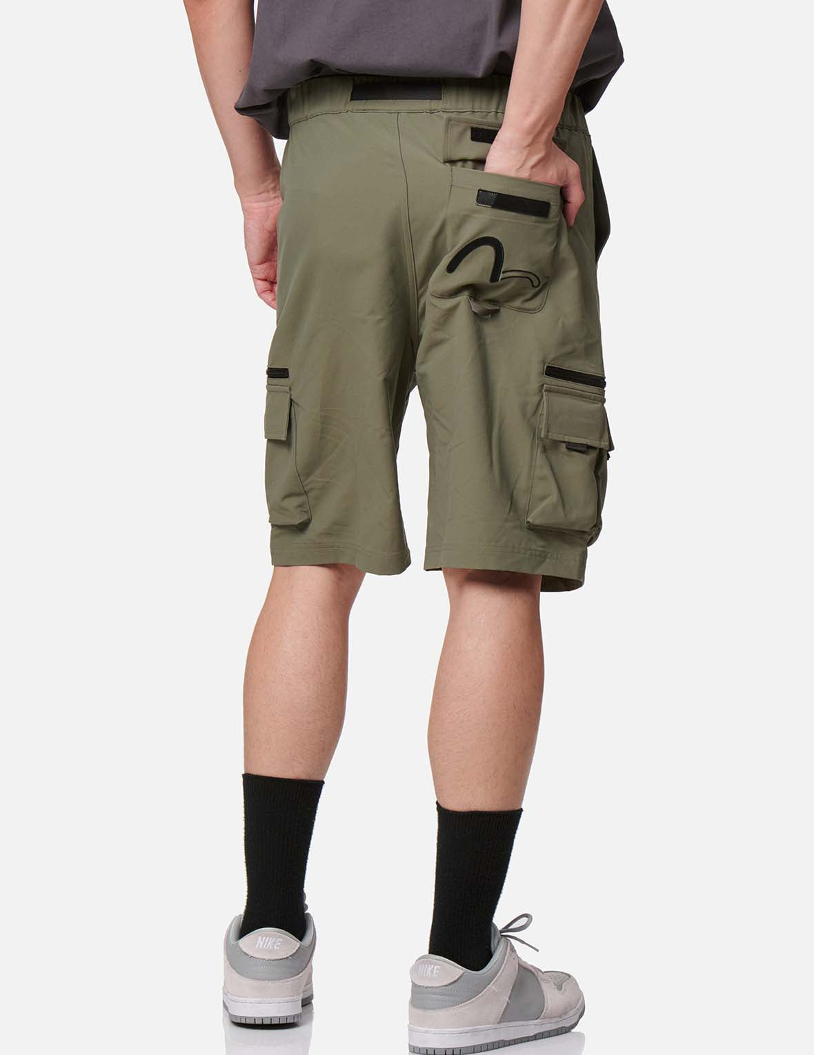 Adjustable Webbing Belt Cargo Shorts