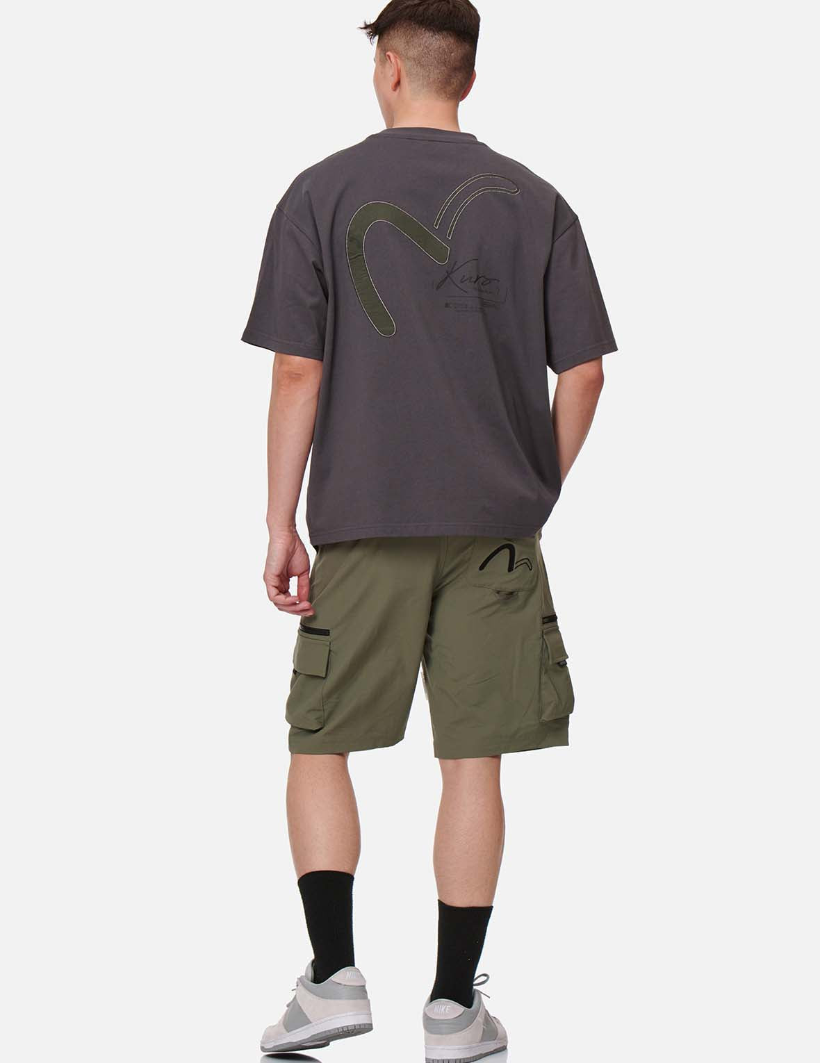Adjustable Webbing Belt Cargo Shorts