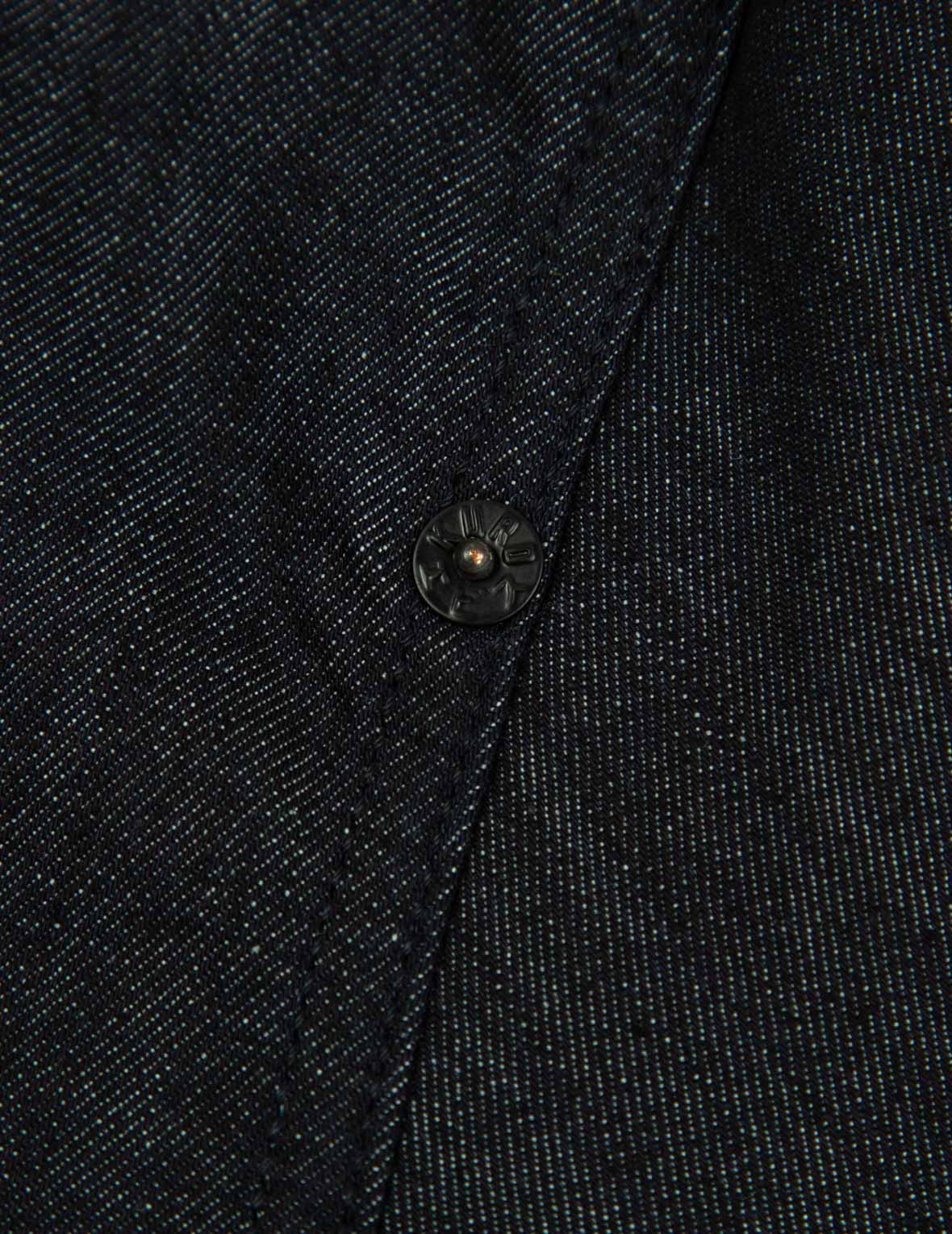 Smoky Hannya Skull Print Denim Shirt