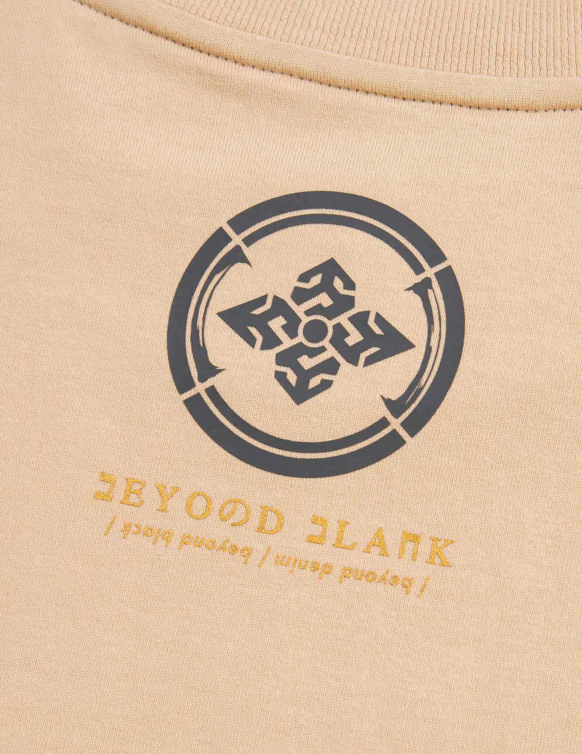 Brushed Seagull and Kamon Print T-shirt