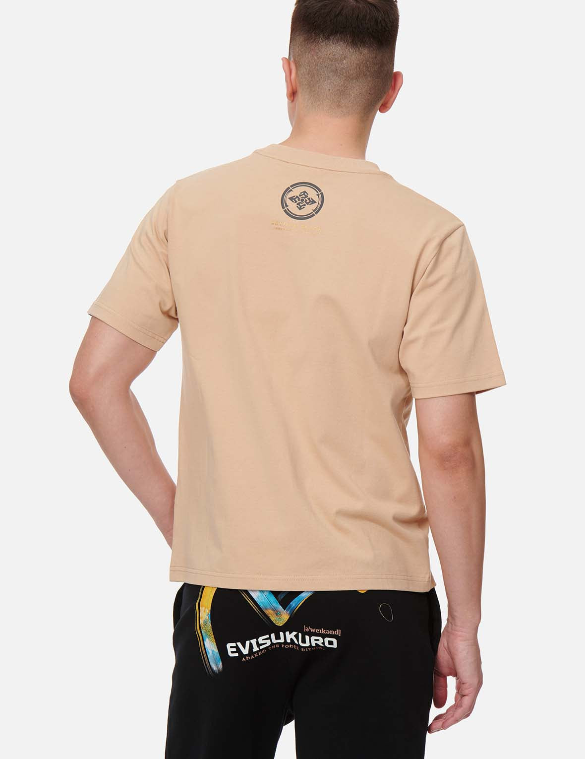 Brushed Seagull and Kamon Print T-shirt