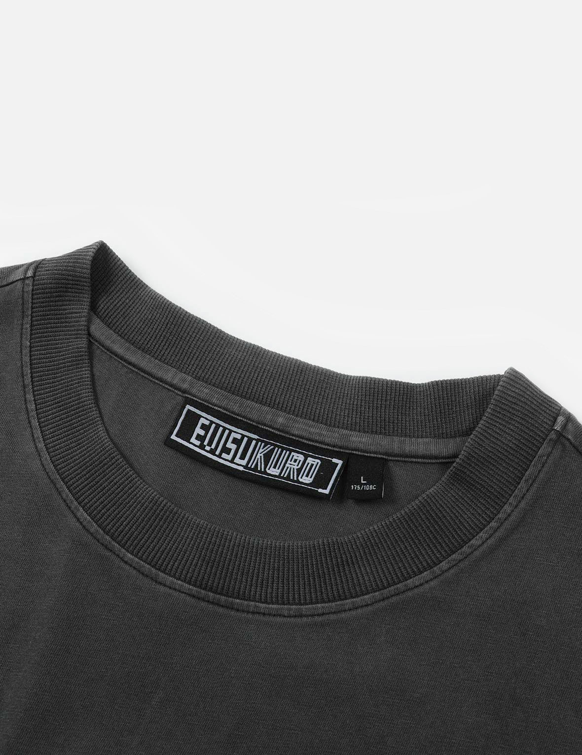 Mixed Graphic Print Washed T-shirt
